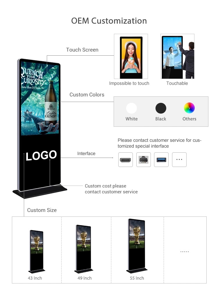 65inch Factory Supply Touch Screen Freestanding Digital Signage /LCD Display /Advertising Screen(图4)