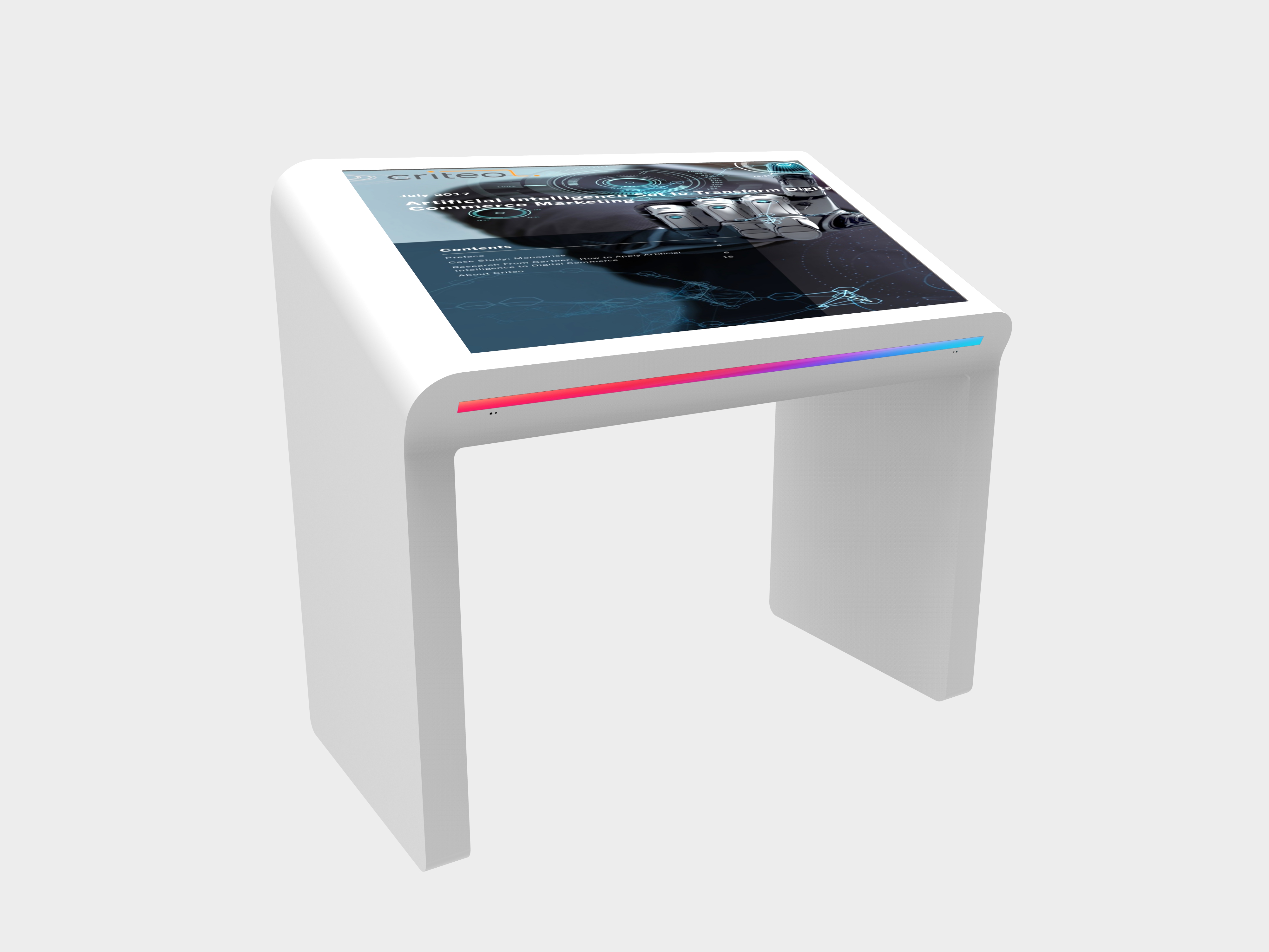 49" Slanted Touch Screen Kiosk with LED Edge-Lit Panel